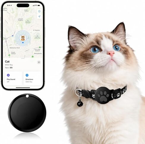 جهاز تعقب الحيوانات الأليفة، طوق GPS للقطط (iOS فقط) علامة ذكية، مقاوم للماء متوافق مع Apple Find My، بدون رسوم شهرية، طوق ذكي لحل التتبع المتقدم لسلامة الحيوانات الأليفة مثالي للقطط الصغيرة الكبيرة in Kuwait