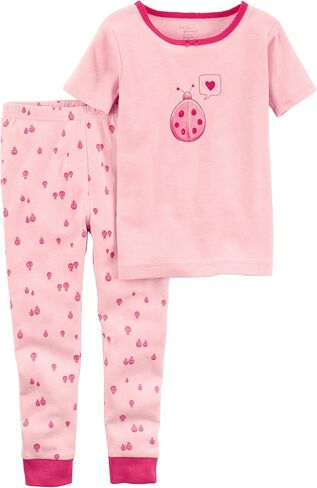 little planet by carter's Unisex Baby 2-Piece Pajamas Made with Organic Cotton, Bow, 5T in Kuwait