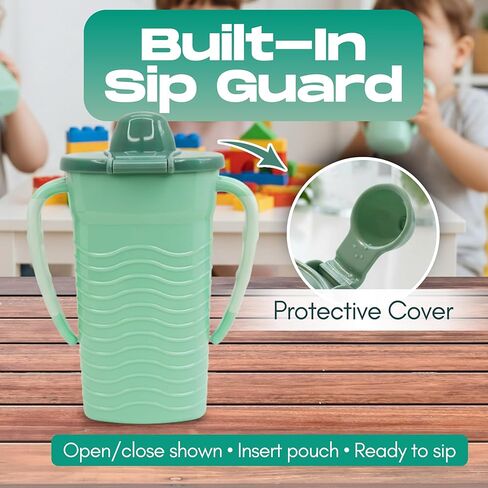 Mommy's Helper Pouch Mate Food Pouch Holder, No-Squeeze, No-Mess Solution for Baby Food Pouches, Soft Spout, Gripper Handles, Recycled Plastic, BPA & Phthalate Free, Dishwasher Safe (Tidal Teal) in Saudi Arabia