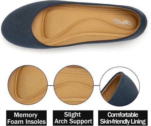 katliu Women Comfort Flats Round Toe Ballet Flats Slip on Walking Flat Shoes in Saudi Arabia