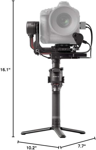 DJI RS 2 - مثبت جيمبال ثلاثي المحاور لكاميرات DSLR والكاميرات غير المرآة، نيكون، سوني، باناسونيك، كانون، فوجي، حمولة تم اختبارها 10 رطل، شاشة لمس كاملة الألوان 1.4 بوصة، هيكل من ألياف الكربون، أسود (متجدد) in Kuwait