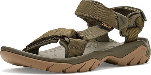 Teva Men's Terra Fi 5 Universal Sport Sandal, Dark Olive/Honey Brown, 9 in Saudi Arabia