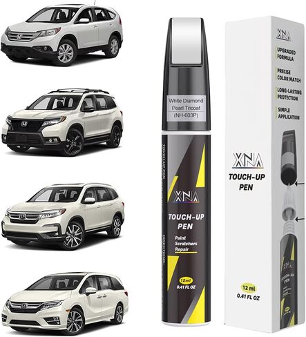 XNA Platinum White Pearl(NH-883P) لطلاء Honda Touch Up، مزيل خدوش السيارة لإصلاح الشقوق والرقائق، طقم إصلاح خدوش السيارة 2 في 1 سريع وسهل الإصلاح مع مطابقة الألوان تمامًا in Kuwait