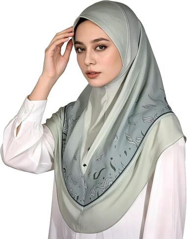 Ready To Wear Instant Hijab For Women Chiffon Hijabs Islamic Abaya Turban Muslim Slip-On Khimar Floral Hijab Scarf in Saudi Arabia