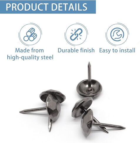 Upholstery Tacks for Furniture Silver 150Pcs, 7/16 Inch Vintage Decorative Nails Metal Upholstery Nails for Wood Antique Thumb Tacks for Furniture Sofa (11x17mm) in Saudi Arabia