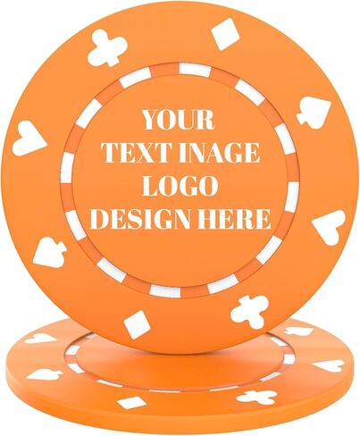 Custom Poker Chips - High-Definition Personalized Clay Poker Chips, Vivid & Long-Lasting Colors Casino Chips, Customizable Logo/Pattern for Poker Chips Games, Parties, Gifts in Saudi Arabia