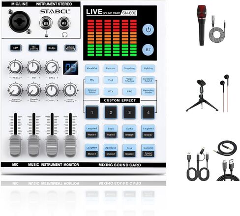 لوحة مزج الصوت ذات 4 قنوات، وحدة تحكم خلط لوحة الصوت مع USB رقمي بلوتوث 48 فولت طاقة فانتوم وصدى، واجهة خلاط صوت صغير للكمبيوتر، خلاط دي جي للبث الصوتي in Kuwait