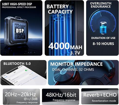 لوحة مزج الصوت ذات 4 قنوات، وحدة تحكم خلط لوحة الصوت مع USB رقمي بلوتوث 48 فولت طاقة فانتوم وصدى، واجهة خلاط صوت صغير للكمبيوتر، خلاط دي جي للبث الصوتي in Kuwait