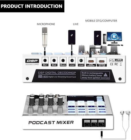 لوحة مزج الصوت ذات 4 قنوات، وحدة تحكم خلط لوحة الصوت مع USB رقمي بلوتوث 48 فولت طاقة فانتوم وصدى، واجهة خلاط صوت صغير للكمبيوتر، خلاط دي جي للبث الصوتي in Kuwait