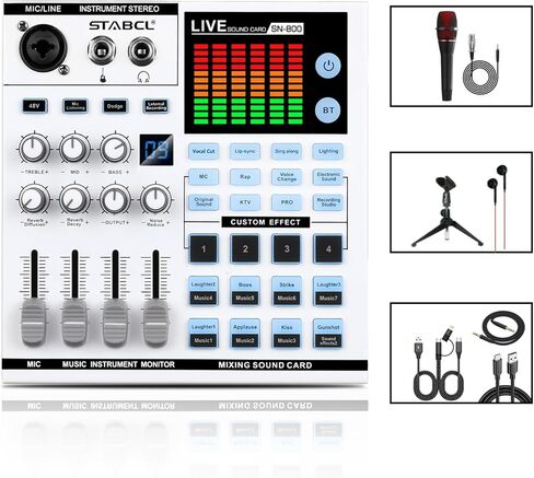 لوحة مزج الصوت ذات 4 قنوات، وحدة تحكم خلط لوحة الصوت مع USB رقمي بلوتوث 48 فولت طاقة فانتوم وصدى، واجهة خلاط صوت صغير للكمبيوتر، خلاط دي جي للبث الصوتي in Kuwait