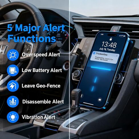GPS Tracker for Vehicles with Real-Time Tracking, Route History, Speed Monitoring, Geo-Fence& Unlimited Distance，Tracking Devices for Cars Hidden Subscription Required 4G Car Tracker with Multi Alerts in Saudi Arabia