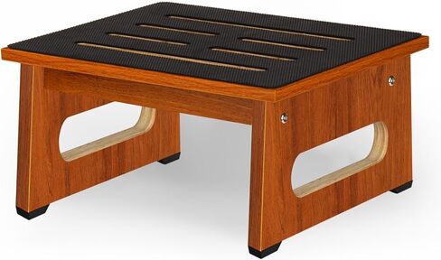 One Step Stool for Adults Seniors with Non-Slip Rubber Stepping Feet, 12" Heavy Duty Wooden Step Stools with 450 LBS Capacity Bed Steps for High Beds, Bathroom, Bedroom, Kitchen & Bedside Support in Saudi Arabia