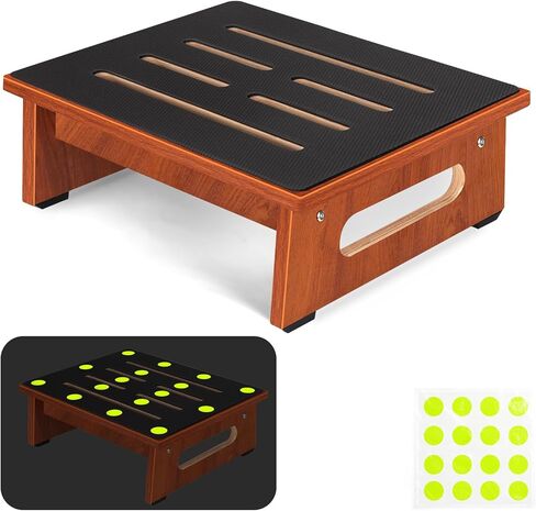 One Step Stool for Adults Seniors with Non-Slip Rubber Stepping Feet, 12" Heavy Duty Wooden Step Stools with 450 LBS Capacity Bed Steps for High Beds, Bathroom, Bedroom, Kitchen & Bedside Support in Saudi Arabia