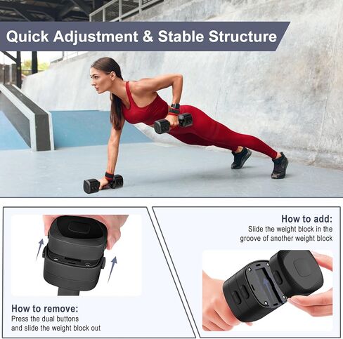 Adjustable Dumbbell Set, Total 11LB Weight Dumbbells Set for Women, Each 2.2/3.3/4.4/5.5LB, Hand Weights for Home Gym Workout Training in Saudi Arabia