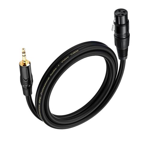 كابل 3.5 مم إلى XLR بطول 10 أقدام، كابل صوت ميكروفون صغير غير متوازن 1/8 TRS ستيريو ذكر إلى XLR ذكر، جهات اتصال مطلية بالذهب 24 قيراط للحصول على تجربة صوت أنظف in Kuwait