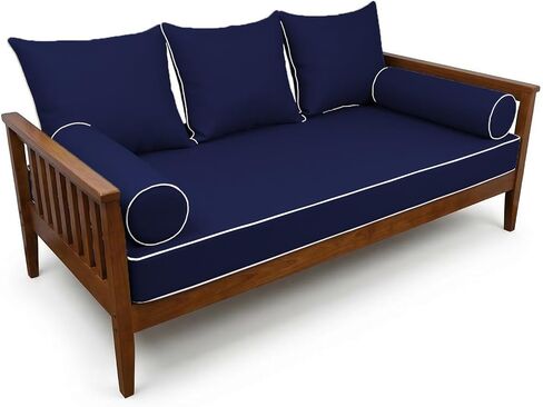 Outdoor Twin Mattress Cover - 6 in1 Set - Swing Daybed Cushion Water-Resistant Replacement Slipcover - UV Resistant & Fade Proof Fabric (Navy Blue) in Saudi Arabia