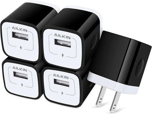 AILKIN USB Charger Wall Plug, [5Pack-1Port] Fast Charging Outlet AC Power Adapter Block Cube for iPhone, iPad, Samsung, Camera, Android or Type C Phones & Tablets Charge Multiple USB Hub Station Base in Saudi Arabia