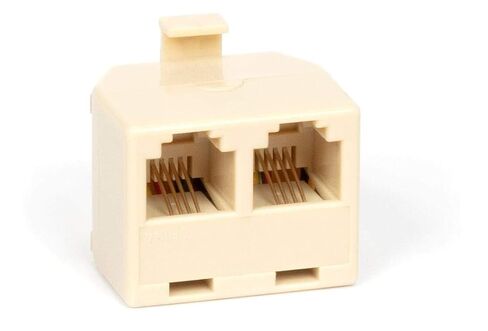 THE CIMPLE CO Duplex Jack Phone Wall Adapter - 2 Pack, Ivory - 2-Way Phone Splitter (2 Lines) Wall Jack RJ11 Adapter in Saudi Arabia