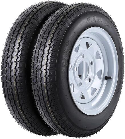 2 حزمة 2 5.30-12 5.30x12 530-12 5.30-12 إطارات مقطورة مع إطارات 12 بوصة، 5 عروة على 4.5 بوصة، نطاق تحميل C، 6PR in Kuwait