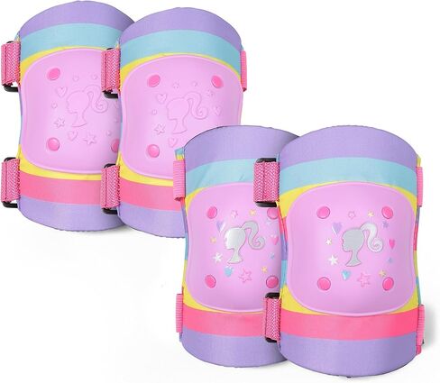 Voyager - Barbie Elbow and Knee Pads for Kids, Protective and Comfortable Outdoor Gear Set for Ages 3+ with Adjustable Velcro Straps, Shock Absorption, Bike Knee Pads for Boys and Girls in Saudi Arabia