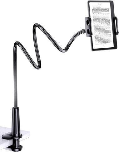 حامل الكمبيوتر اللوحي Tryone Gooseneck للسرير، ذراع مرن قابل للتعديل، مشبك تثبيت على الطاولة متوافق مع iPad Air Mini | تابات جالاكسي | أوقد النار | سويتش أو أجهزة أخرى مقاس 4.7-10.5 بوصة in Kuwait