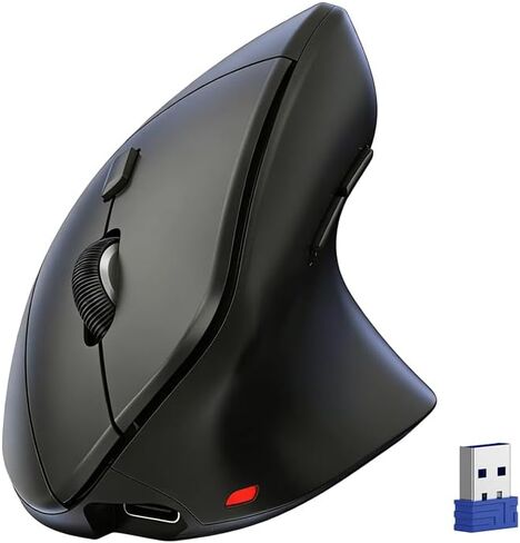 TECKNET Ergonomic Mouse, Wireless Vertical Mouse, 4800 DPI, Rechargeable Bluetooth Mice for Carpal Tunnel Right Hand, 3-Device Connectivity for Laptop, PC, MacBook, Black in Saudi Arabia
