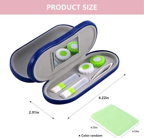 2 in 1 Contact Lens Case, Double Sided Contact Lens Case, Portable Contact Len box, Dual Use for Lenses & Glasses, Durable Compact Portable Storage Kit, Stylish Design, Black in Saudi Arabia