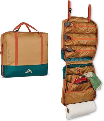 Kelty Camp Galley Deluxe - مجموعة تنظيم مطبخ التخييم، جيوب عميقة، حامل مناشف ورقية، مقصورات بسحاب لأساسيات الطبخ في الهواء الطلق in Saudi Arabia