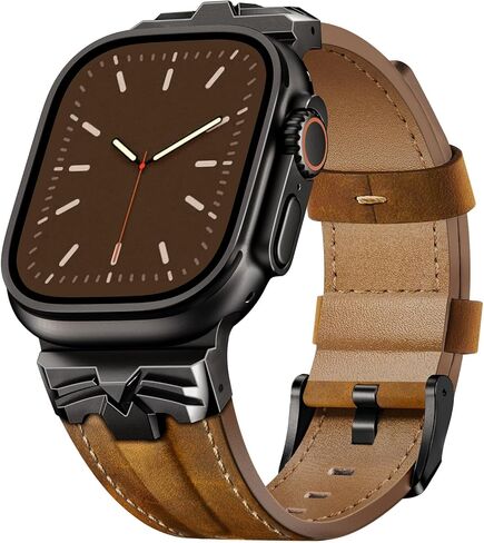 DABAOZA متوافق مع Apple Watch Ultra 3 Band 49mm 46mm 45mm 44mm للرجال والنساء، حزام بديل من الجلد الطبيعي الصلب لساعة iWatch Ultra 2 1 SE Series 11 10 9 8 7 6 5 4 in Kuwait