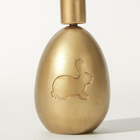 DN DECONATION Easter Bunny Candle Holders Set, 2PCS Gold Vintage Easter Bunny Decorations Taper Candle Sticks Holder for Table Decor, Resin & Metal Candlestick Holder Farmhouse Mantel Bunny Decor in Saudi Arabia
