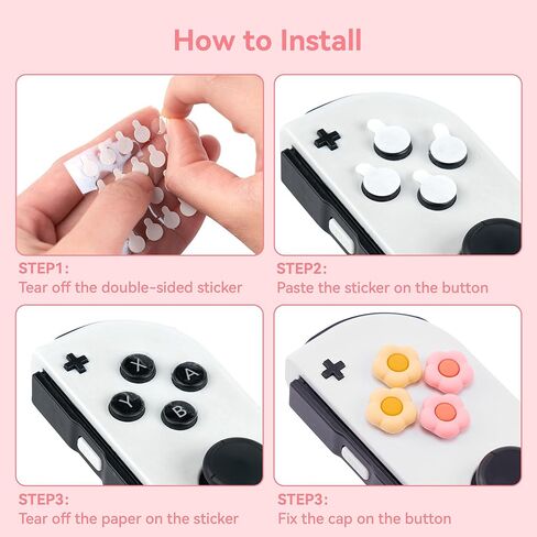 GeekShare Thumb Grip Caps Compatible with Nintendo Switch/OLED/Switch Lite,Soft Silicone Joystick Rocker Cover,4PCS (Purple) in Saudi Arabia