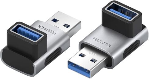 Hagibis USB 3.2 Adapter 2 Pack, 90 Degree Right and Left Angle USB A Male to Female Connector OTG Adapter Cable Extender for Laptops Charger PC Car Mouse Keyboard (Middle Back) in Saudi Arabia