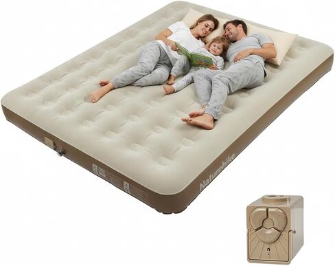 Naturehike Luxury Air Mattress Queen Size with Removable Built-in Electric Pump, 79 * 59in Extra Wide Inflatable Mattress for Home, Camping, Guests, Travel, Formaldehyde- Free, Morning View Series in Kuwait