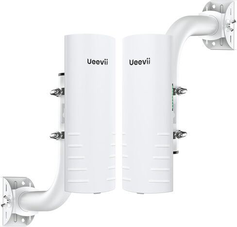 جسر لاسلكي، UeeVii CPE452 نقطة إلى نقطة 5.8G واي فاي CPE خارجي طويل المدى مع هوائي 14DBi عالي الكسب، محول PoE 24V، 2 منفذ LAN، يعمل مع Starlik، توسيع الشبكة للتسوق، الحظيرة، المرآب، قطعتين in Kuwait