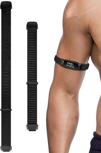 سوار الذراع/الكاحل/المعصم متوافق مع جهاز تتبع اللياقة البدنية Fitbit Inspire 3، خطاف وحلقة من النايلون قابل للتعديل بديل للتمرين الرياضي من أجل Inspire 3 النساء والرجال، سوار الذراع/حزام الكاحل/سوار المعصم (أسود) in Kuwait