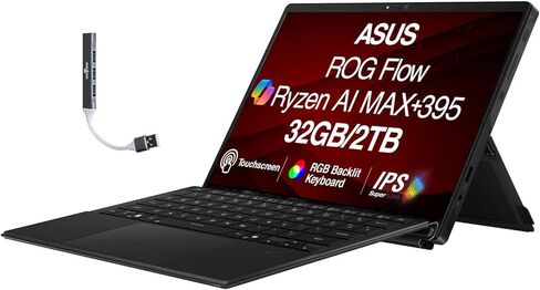 ASUS ROG Flow Creator 2-in-1 Laptop 13.4" Touchscreen IPS WQXGA Display (AMD AMD Ryzen AI MAX+ 395, 128GB LPDDR5X, 2TB M.2 PCIe SSD, RGB KB, WiFi 7, Webcam, Win 11 Pro) w/DKZ USB Port Expander in Saudi Arabia