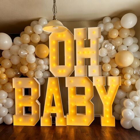 【OH Baby】 Letter 3FT/4FT, neon, Suitable for Birthday Parties, Baptism Day Commemorative Events, engagements, Wedding Parties, proposals, Event Decoration (4FT-OH Baby) in Saudi Arabia