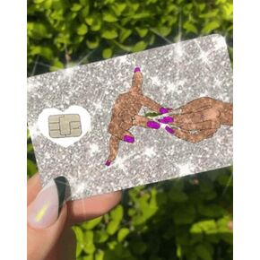 ExotixCard الملصق العاكس الأصلي Ultra Bling Debit - غطاء بطاقة الائتمان ذو الجلد اللامع القابل للإزالة وخاصة غطاء بطاقة المعلومات الخلفي الساطع قلب فضي ExotixLuv Luxury (القوس الوردي الساخن) in Kuwait