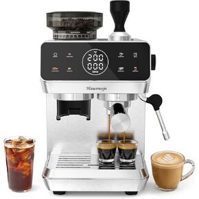 CM1620 Espresso Machine with Built-In Conical Burr Grinder, 20 Bar Espresso Maker with Powerful Steam Wand Milk Frother, Stainless Steel Coffee Machine for Latte & Cappuccino in Saudi Arabia
