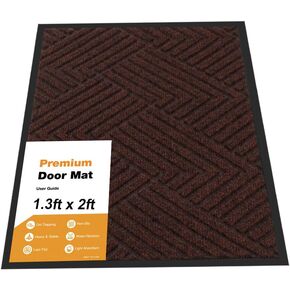 Long Door Mat, Heavy Duty Natural Rubber Door Mat, Low Profile, Trap Dirt & Moisture, Non-Slip, Easy Clean, for Indoor & Outdoor Entry, Garage, Front Door (3x10 ft Black) in Saudi Arabia