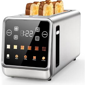 Smart Digital Toaster 2-Slice, Touchscreen with Memory, Extra-Wide 1.5" Slots, 5 Bread Types & 6 Shades, 900W, Defrost/Reheat in Kuwait