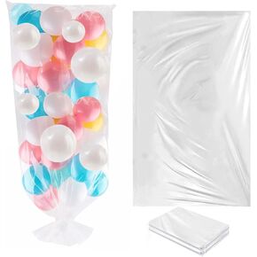 أكياس نقل البالونات 8 عبوات - أكياس بلاستيكية شفافة شديدة التحمل قابلة لإعادة الاستخدام مقاس 98.4 بوصة × 59 بوصة للبالونات الكبيرة المنفوخة، وتخزين قوس البالونات، ومستلزمات تزيين الحفلات in Kuwait