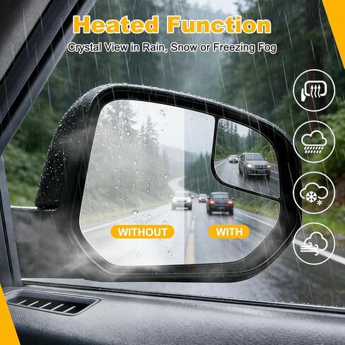 Driver Side Mirror for Ford Transit Connect Titanium/XL/XLT 2014 2015 2016 2017 2018 2019 2020 2021 2022, Side View Heated Door Mirror Replacement with Bling Spot Glass, Manual Folding in Saudi Arabia