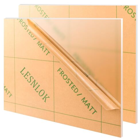 Lesnlok 24 x 36 Frosted Acrylic Sheet 1/8 inch Thick 3mm 2 Piece Bouble Sided Frosted Plexiglass Sheet,Transmittance 86%, for Decoration (2, Frosted Transparent, 24 x 36 x 1/8) in Saudi Arabia