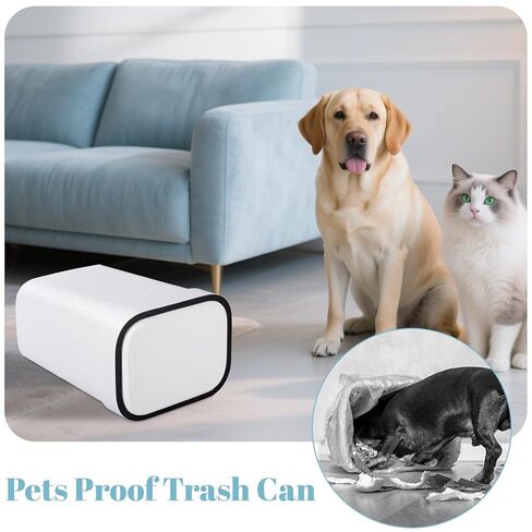 UUJOLY Small Bathroom Trash Can with Lid Slim Wastebasket Garbage Can Plastic Container Basket for Kitchen, Laundry Room, Office, Kids Room, Dorm, White, 2.6 Gallon in Saudi Arabia