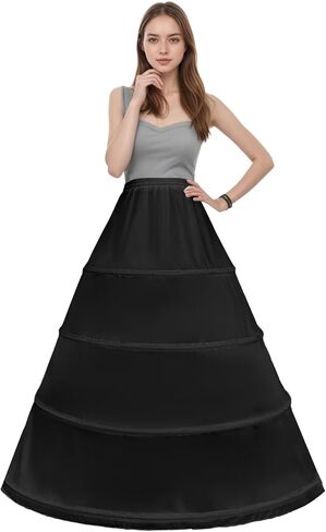 المرأة 4 هوب تنورة كرينلاين ثوب نسائي ألف خط تنورة تحتية لتحت فستان الزفاف الزفاف Quinceanera الكرة زلة in Kuwait