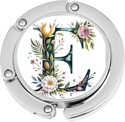 Foldable Purse Hook for Table, Purse Hanger for Table, Purse Holder, Foldable Purse Hook Womens Bag, Women's Bag Hanger Holder, Pretty Pattern Flower Spring Letter C, 1pcs in Saudi Arabia