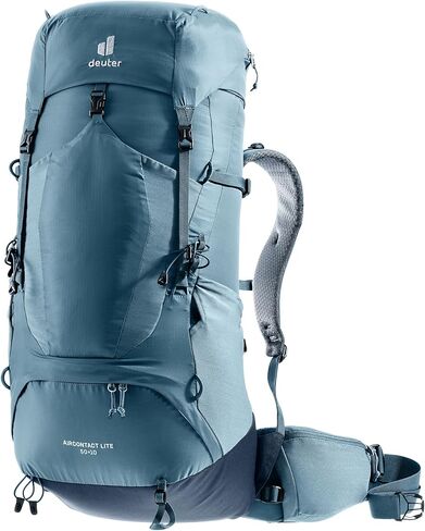 Deuter Unisex Aircontact Lite 50 + 10 L, Lightweight Backpacking & Hiking Backpack for Men & Women, 50 + 10 Liters - Black-Marine in Saudi Arabia