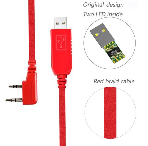 كابل برمجة USB لـ Baofeng، Wouxun، Kenwood، Baofeng، Archell، PC01 كابل برمجة USB UV-5R، UV-82، BF-888S (1 متر أسود) in Kuwait