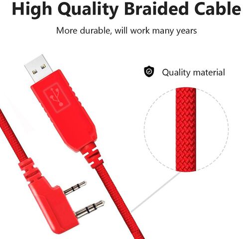 كابل برمجة USB لـ Baofeng، Wouxun، Kenwood، Baofeng، Archell، PC01 كابل برمجة USB UV-5R، UV-82، BF-888S (1 متر أسود) in Kuwait